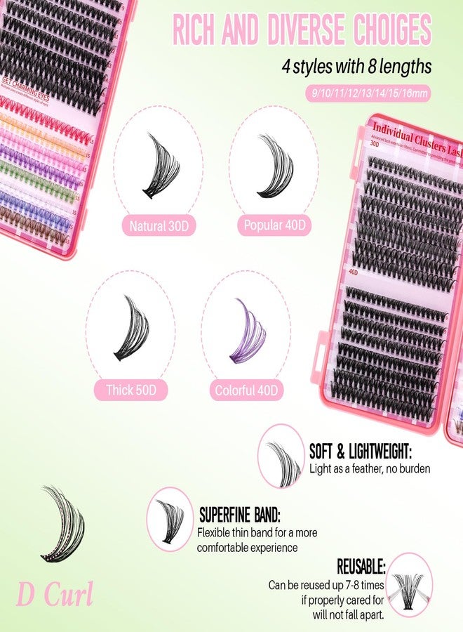 RITALASH Lash Clusters Colored Lashes Clusters Wispy Eyelash Clusters Cluster Eyelash Extensions Pestañas Postizas Naturales Cluster Lashes Soft Lash Extension at Home for Beginners(30D+40D+50D+40D Colored) - Image 2
