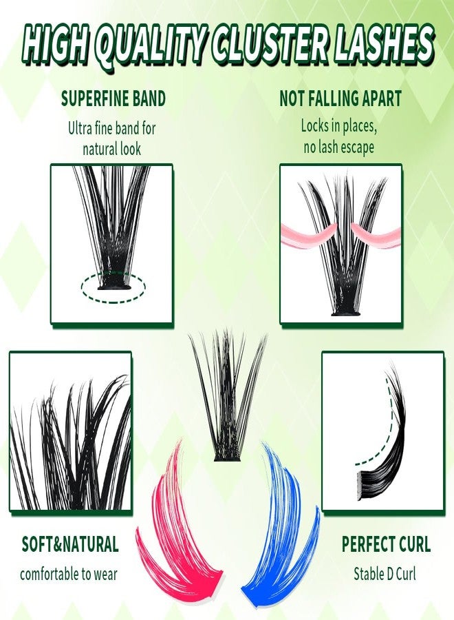 RITALASH Lash Clusters Colored Lashes Clusters Wispy Eyelash Clusters Cluster Eyelash Extensions Pestañas Postizas Naturales Cluster Lashes Soft Lash Extension at Home for Beginners(30D+40D+50D+40D Colored) - Image 5