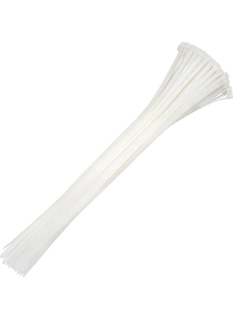 Master 505351 Plastic Cable Tie Velcro Clamp 2.5X150 mm White (100 Pieces)  - Image 1