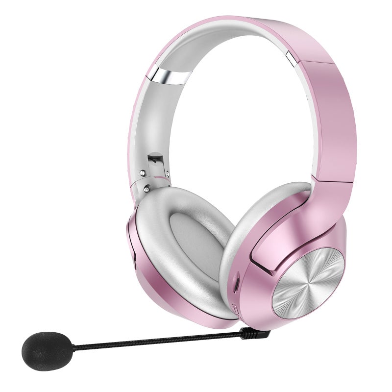 Over Ear Music Headset BT5.0 Wireless Headphones With Microphone - Real-Time Audio Monitoring For Focused Memorization - Noise Reduction Call Center Earphone For Computers Phones - Image 1
