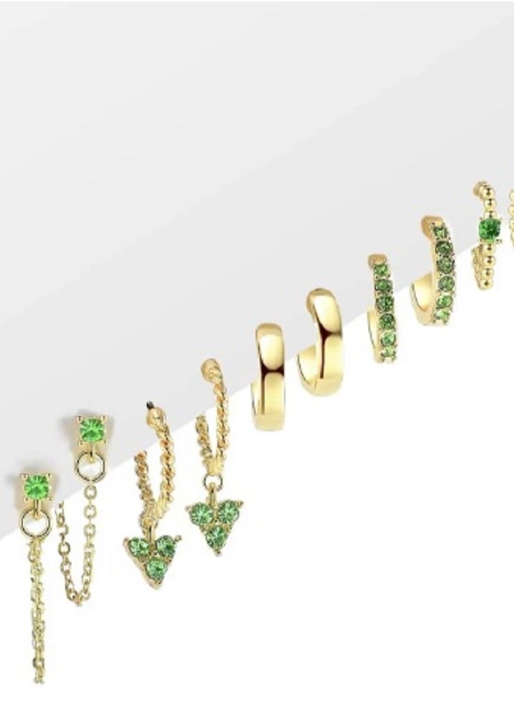 Shein - 5pairs Rhinestone Decor Hoop Earrings - Image 1