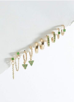 5pairs Rhinestone Decor Hoop Earrings