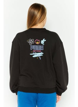PUMA Women Sportswear Fit Long Sleeve Outdoor Sweatshirt, Black  - Image 4