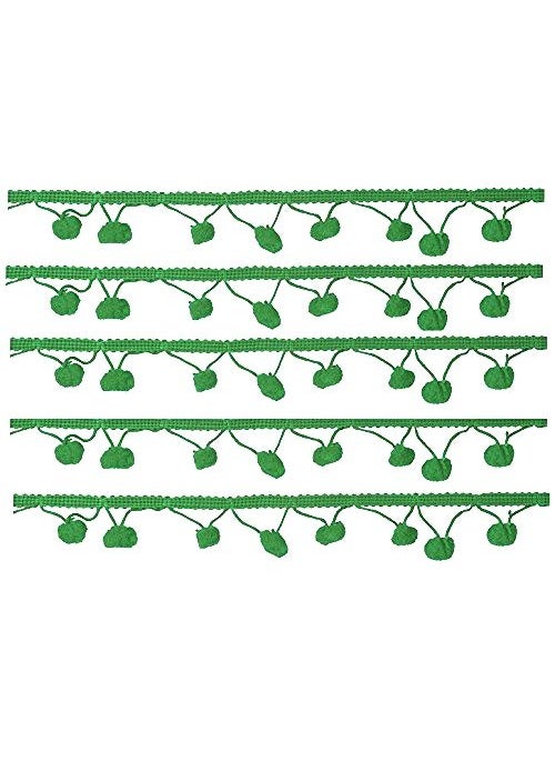 GOELX Pom Pom lace Green 9 Meters Bundle for Decorations/Borders/Crafts  - Image 1