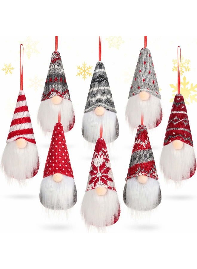 Sumind 8 Styles Christmas Santa Gnomes Ornaments Handmade Scandinavian Santa Elf Plush Dolls Hanging Santa Christmas Decorations(8 Pieces) - Image 1