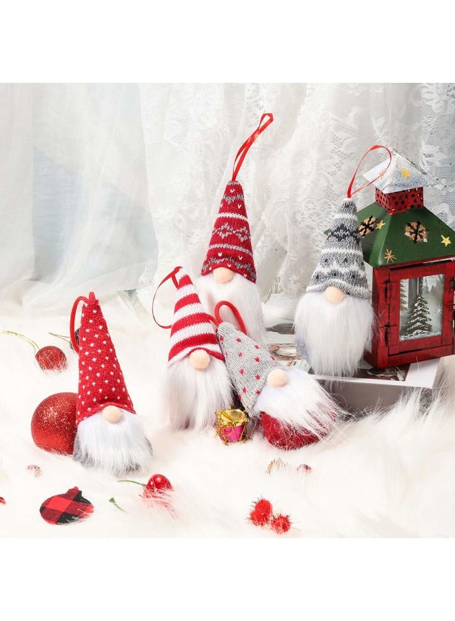 Sumind 8 Styles Christmas Santa Gnomes Ornaments Handmade Scandinavian Santa Elf Plush Dolls Hanging Santa Christmas Decorations(8 Pieces) - Image 4