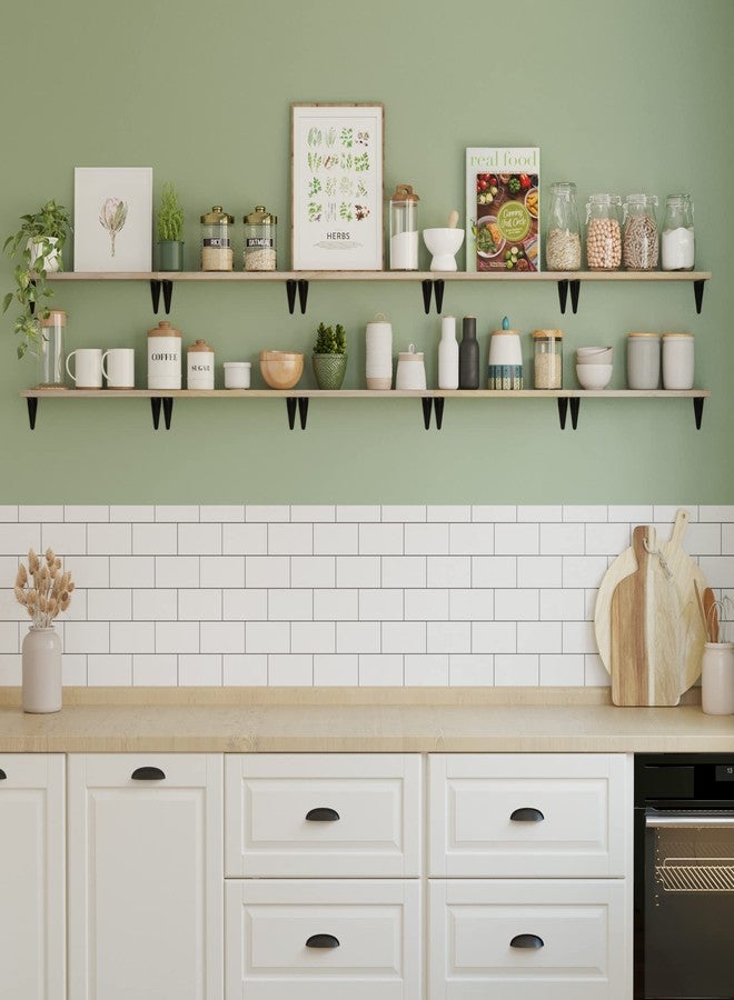 والنيتشر رفوف عائمة من Wallniture Arras لتزيين الجدران، رف كتب مقاس 17 × 4.5 بوصة لتزيين غرفة المعيشة، وتنظيم المطبخ، ورفوف جدارية للممرات والمكاتب، تشطيب طبيعي، مجموعة من 10 قطع - Image 3