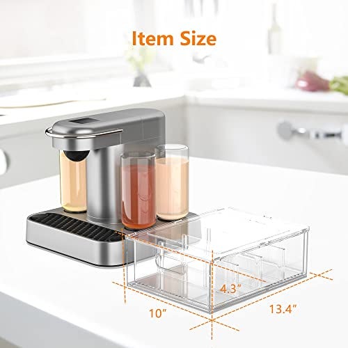 ZECENN Refrigerator Storage Drawer for Bartesian Cocktail Pods, Stackable Bartesian Pod Holder for the Fridge, Hold 32 Bartesian Cocktail Capsules, Refrigerator Organizer Bins Storage Container -Clear - Image 5