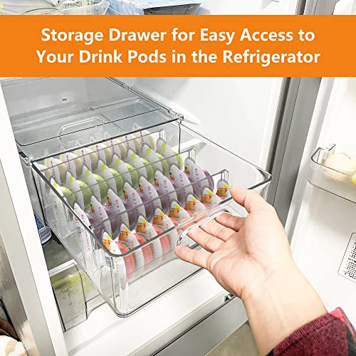 ZECENN Refrigerator Storage Drawer for Bartesian Cocktail Pods, Stackable Bartesian Pod Holder for the Fridge, Hold 32 Bartesian Cocktail Capsules, Refrigerator Organizer Bins Storage Container -Clear - Image 4