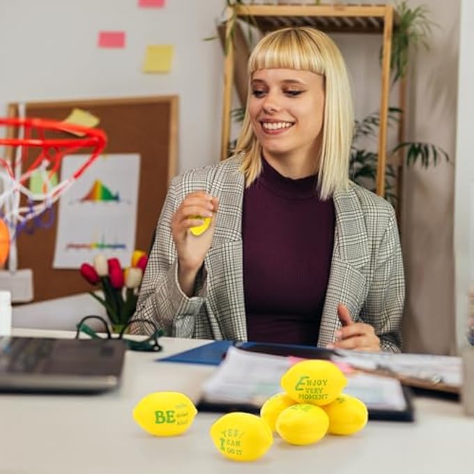 Jerify 36 Pieces Motivational Lemon Stress Balls Foam Inspirational Relief Toys Mini Lemons Fruit Stress Relieve Toys Mini Inspirational Foam Party Favors Gifts for Employee Coworkers Team - Image 3
