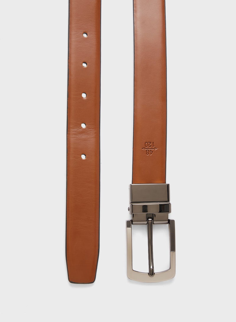 Robert Wood Genuine Leather Reversible Formal Belt - Image 3