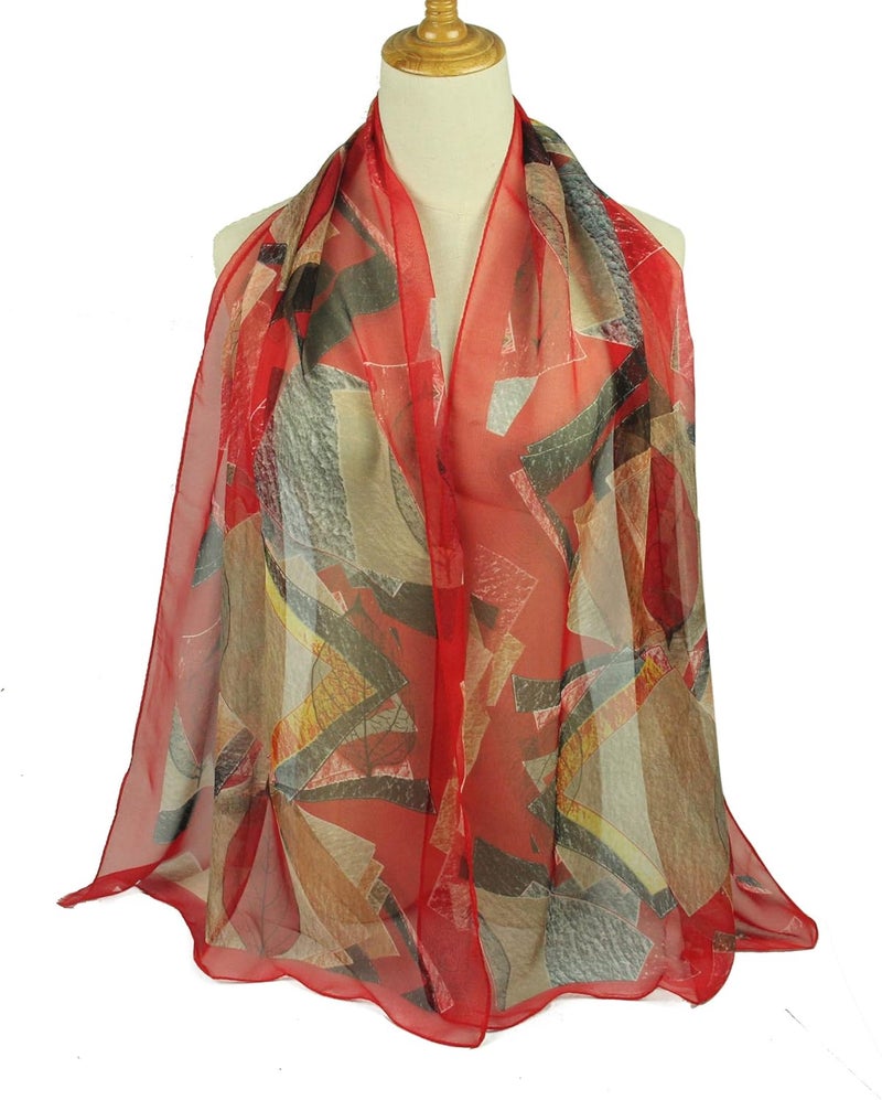 PANTONIGHT Long Chiffon Sheer Scarf Gradient Shaded Colors Lightweight Scarf For Womens - Image 2