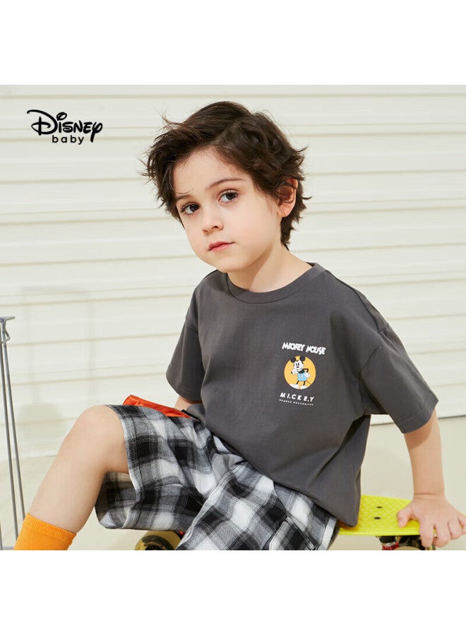 Disney Disney Children's Clothing, Boys' Short-sleeve T-shirt, Cotton, Comfortable, Fashionable, Durable Top, 24 Summer, Db321ae17, Gray, 130 - Image 1