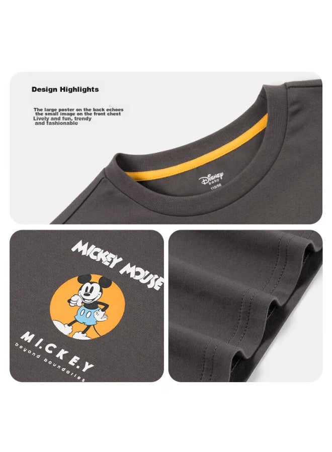 Disney Disney Children's Clothing, Boys' Short-sleeve T-shirt, Cotton, Comfortable, Fashionable, Durable Top, 24 Summer, Db321ae17, Gray, 130 - Image 4