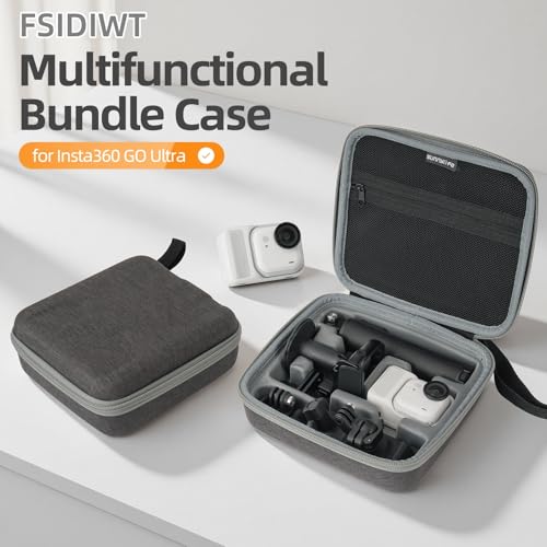 FSIDIWT Carrying Case for Insta360 GO Ultra, Storage Bag Protective Travel Case for Insta 360 GO Ultra, Large Capacity for Quick Release Mount, Magnetic Pendant, Pivot Stand, Tripod and Accessories - Image 2