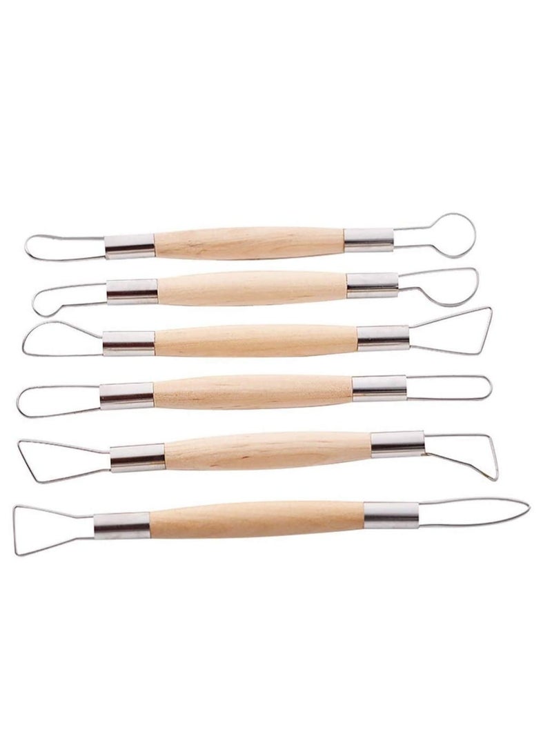 SYOSI 6 Piece Small Ribbon Cutter for Pottery, Ceramics Sculpture, Carving, Scraper Craft Modelling Tools  - Image 4