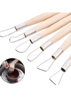 SYOSI 6 Piece Small Ribbon Cutter for Pottery, Ceramics Sculpture, Carving, Scraper Craft Modelling Tools  - Image 2