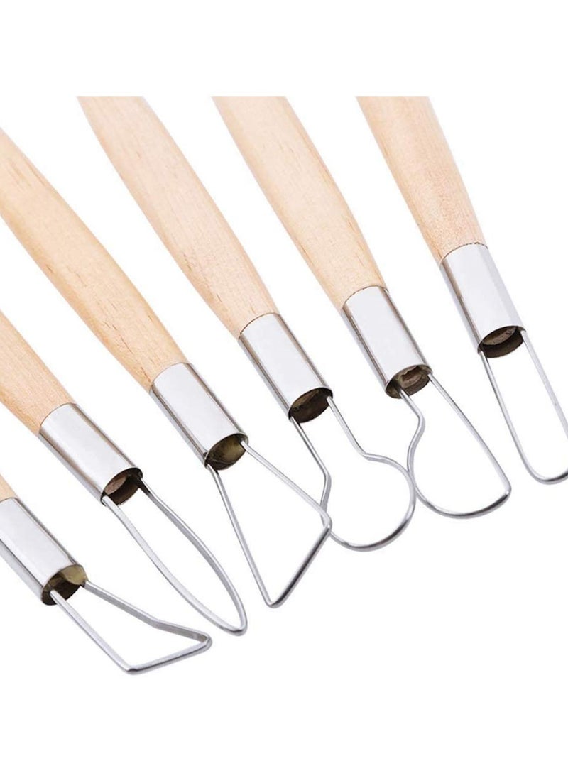 SYOSI 6 Piece Small Ribbon Cutter for Pottery, Ceramics Sculpture, Carving, Scraper Craft Modelling Tools  - Image 5