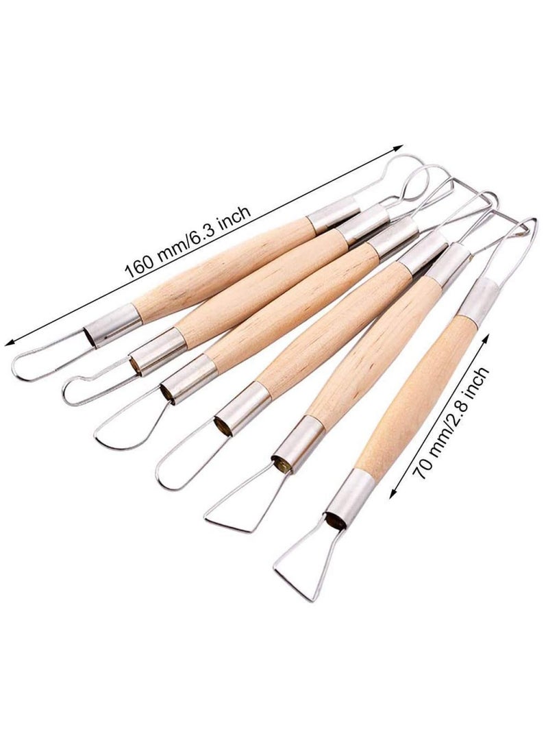SYOSI 6 Piece Small Ribbon Cutter for Pottery, Ceramics Sculpture, Carving, Scraper Craft Modelling Tools  - Image 3