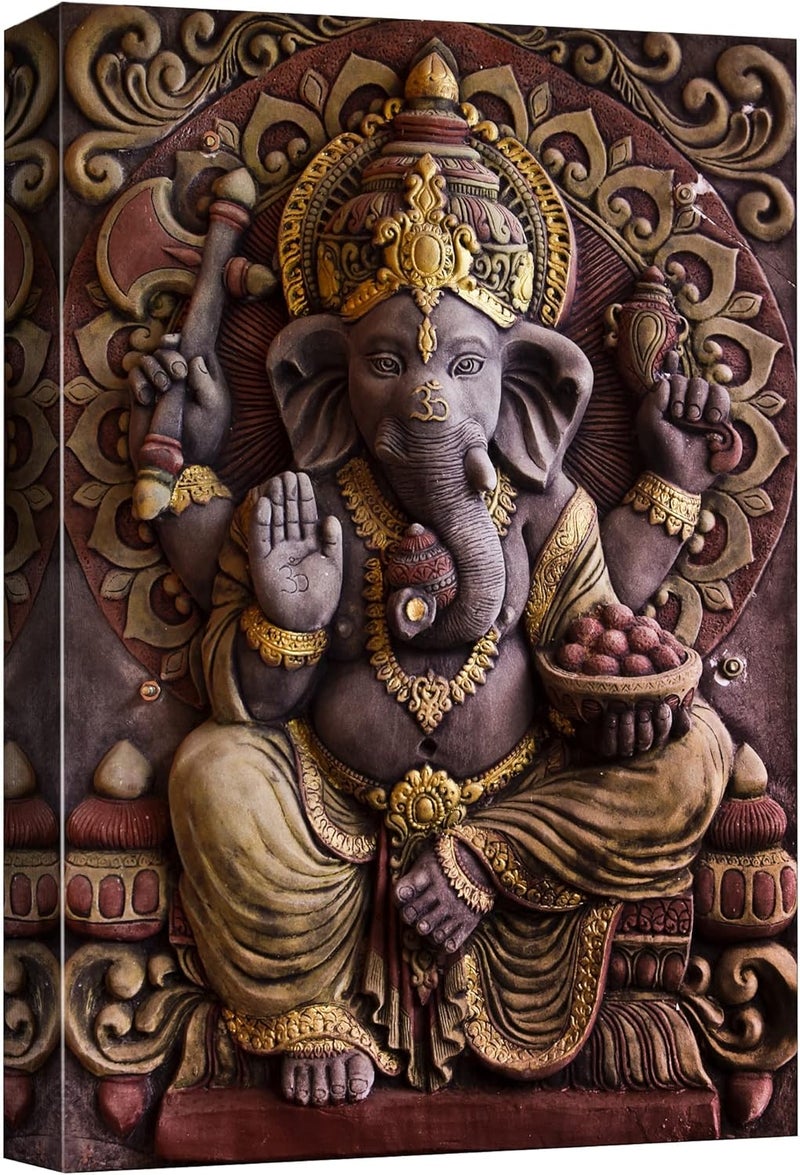 wall26 Ganesha Hindu God Canvas Print Wall Art - Image 1