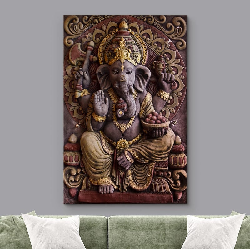wall26 Ganesha Hindu God Canvas Print Wall Art - Image 3