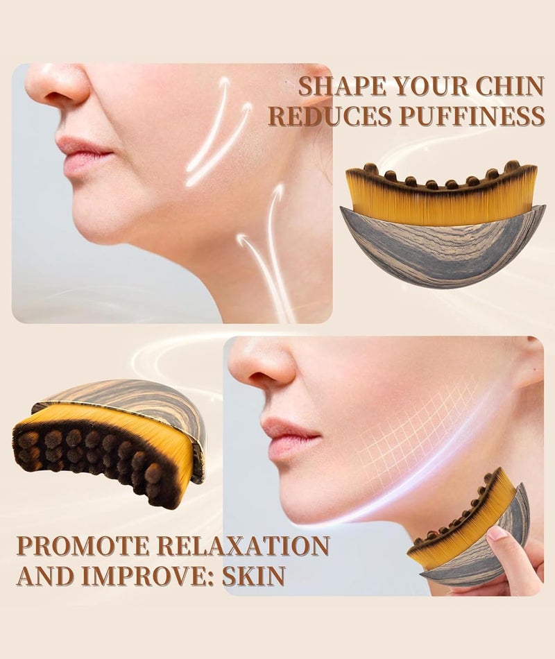 BdelrinQue 2Pcs Contour Brush, Meridian Brush for Massage, Contour Face Brush Suitable for Women Seeking Facial Care Solutions - Image 3