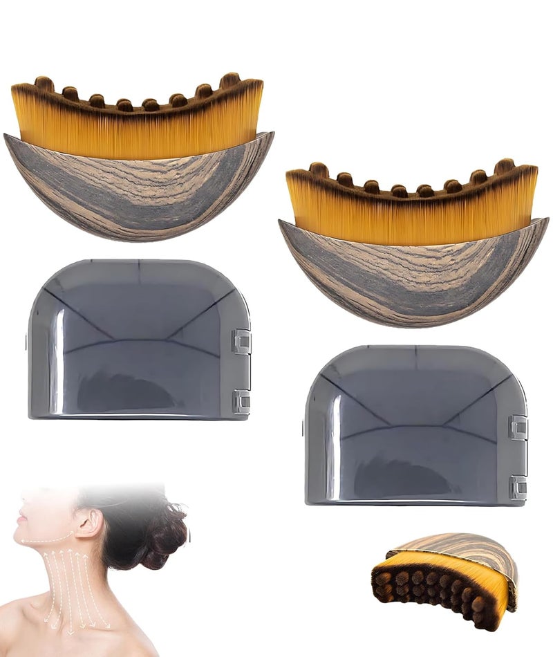 BdelrinQue 2Pcs Contour Brush, Meridian Brush for Massage, Contour Face Brush Suitable for Women Seeking Facial Care Solutions - Image 1