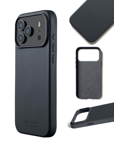 Mujjo Leather Case for iPhone 17 Pro Max MagSafe Compatible Basalt Blue - Image 3