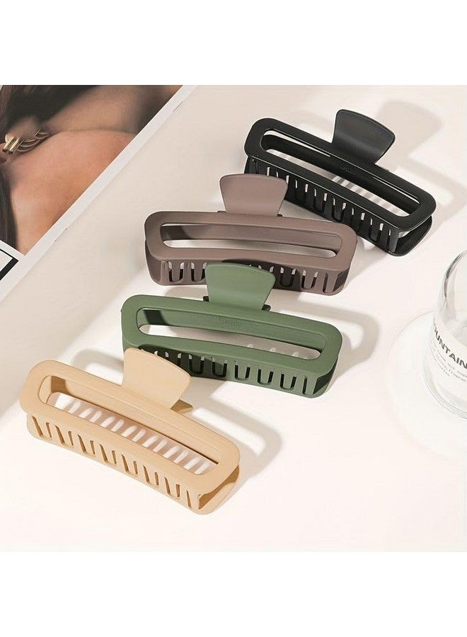 FREEBIES 3 Pcs 5 Inch Extra Large Rectangle Hair Clips Claw Clips for Thick Hair,Jumbo Lattice Claw Clips,Oversized Matte Non-slip Rectangle Hair Clips for Women,Big Strong Hold Jaw Clip - Image 5