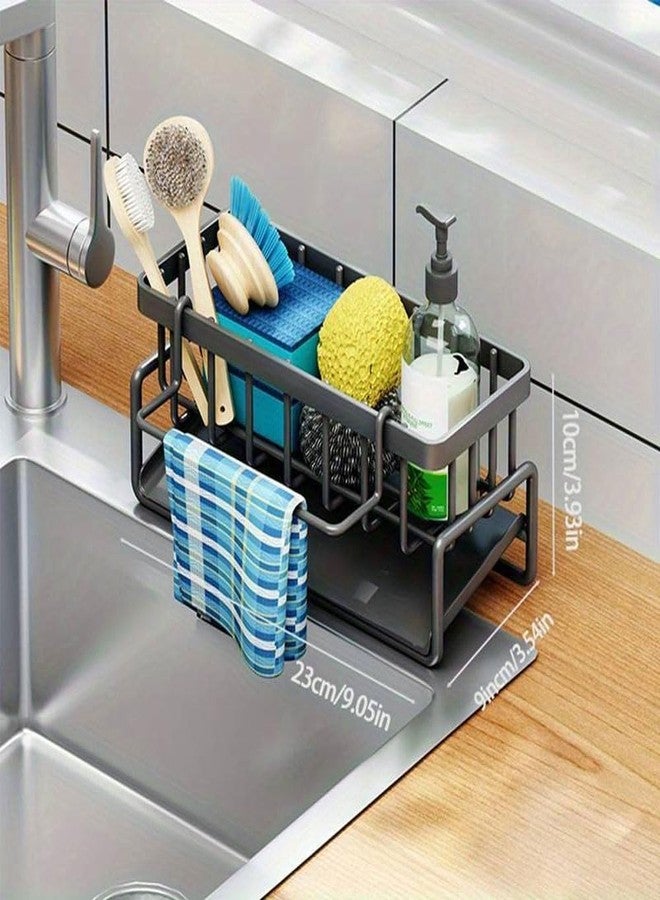 VATTU NMetal Kitchen Sink Organizer, Stainless Steel Sponge Holder Caddy, Countertop Draining Rack - Image 3