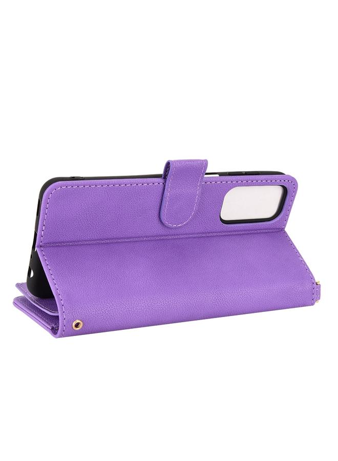 اس-توب جراب لهاتف Samsung Galaxy M13 4G / M23 / F23 5G جراب هاتف جلدي بسحاب من نسيج الليتشي - Image 4