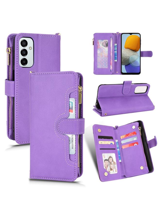 اس-توب جراب لهاتف Samsung Galaxy M13 4G / M23 / F23 5G جراب هاتف جلدي بسحاب من نسيج الليتشي - Image 1