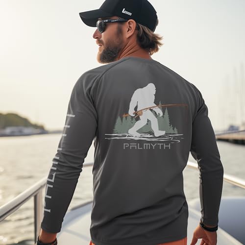 Palmyth Fishing Shirts for Men Long Sleeve UPF 50 T Shirt Sun Protection Tee CharcoalBigfoot Fishing 3XL - Image 3