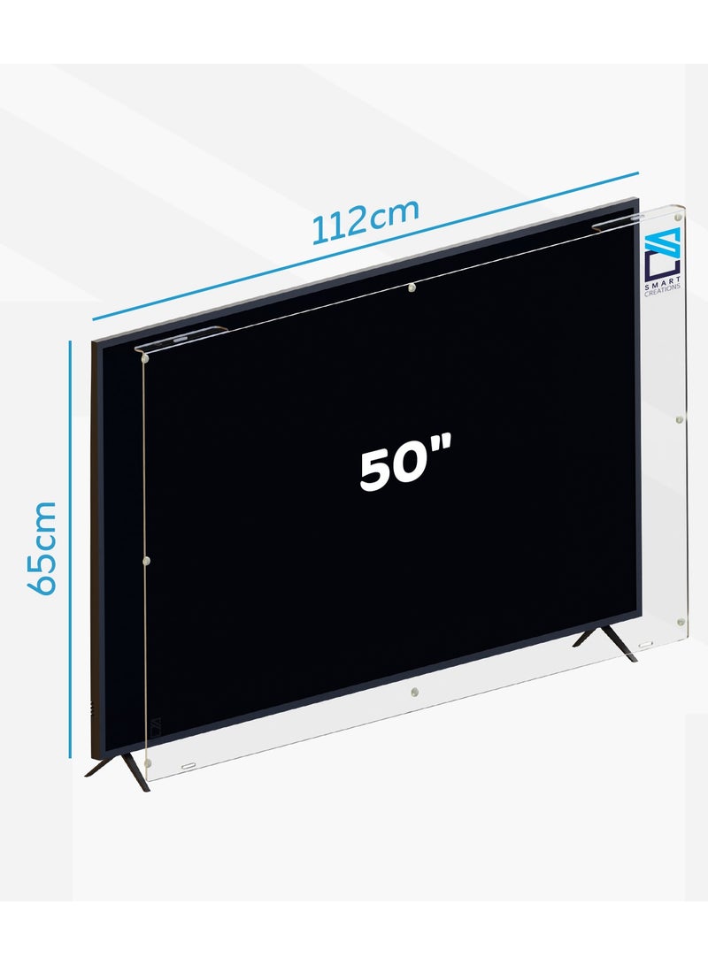 سمارت كريشنز واقي شاشة تلفزيون مقاس 50 بوصة مقاوم للكسر عالي الجودة ومضاد للأشعة الزرقاء واقي للعين مقاوم للماء قابل للإزالة - Image 2