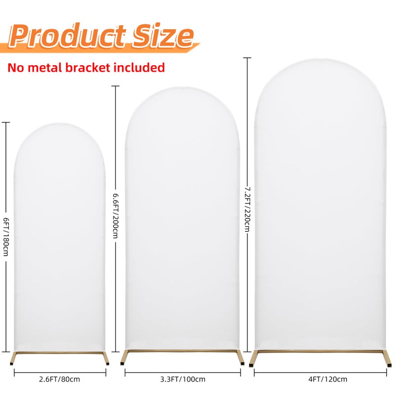 SUKAIKEQA 7.2FT Wedding Arch Cover – Stretchy Spandex Fabric Backdrop for Arch Stand – Ideal for Wedding Ceremony, Birthday Party, Baby Shower & Photo Booth Decoration (White) - Image 2