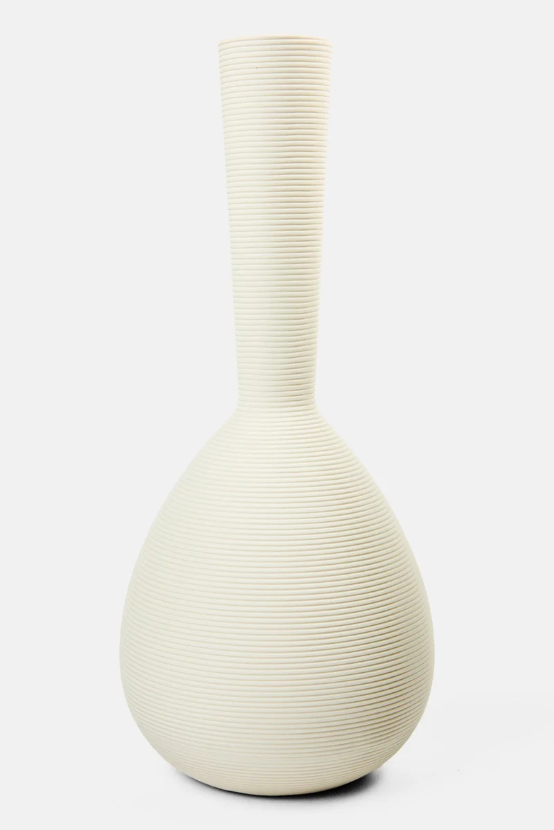 Muy Mucho Ceramic Vase 30 x 13 x 13 cm, Cream