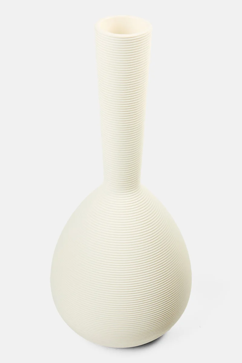 Muy Mucho Ceramic Vase 30 x 13 x 13 cm, Cream
