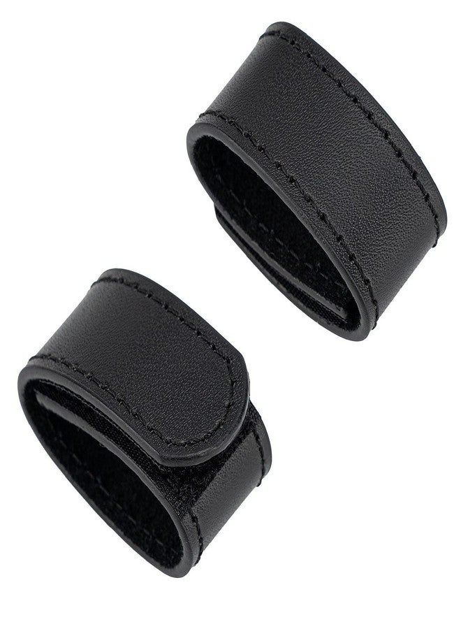 TACNEX Genuine Leather Belt Keeper 1 3/8" - 1 1/2" Wide Men's Dress Belt Loop Stays Strap End Holder Retainer Band Black 2PCS - Image 4