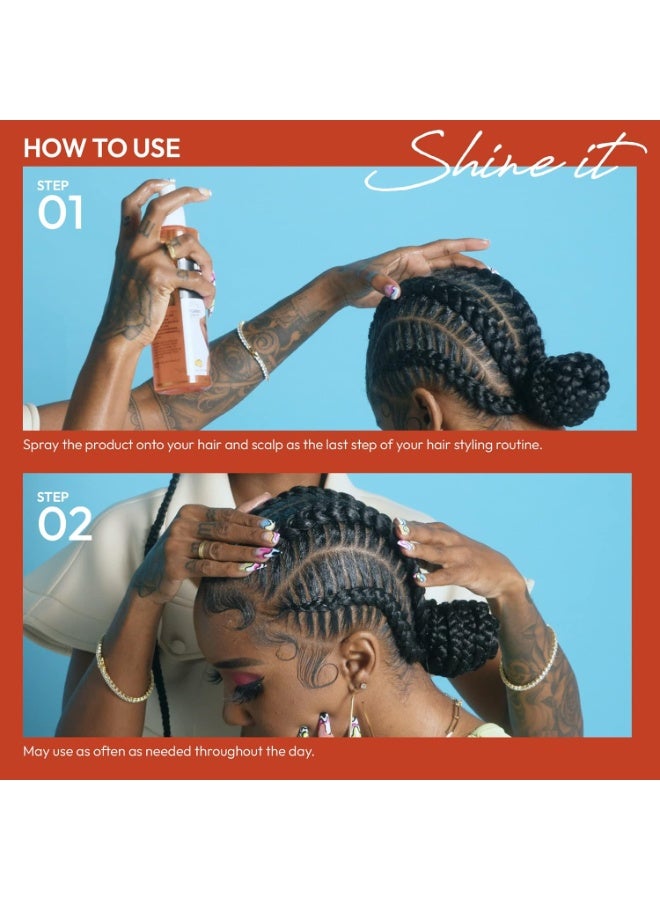 Red by Kiss Red by Kiss Braid Sheen Refresher Spray, Long Lasting Hydration, Refresh Curls & Braid,Highest Shine, Soothes Scalp, Nourishes Dry Crips Hair, Enriched with Certified Organic Jamaican Black Castor Oil - Image 2