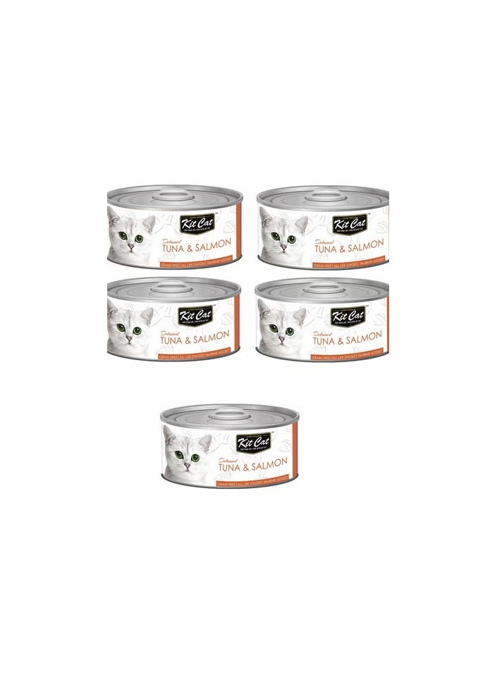 Kit Cat Tuna And Salmon Cat Wet Food 80g x 5pcs - Image 1