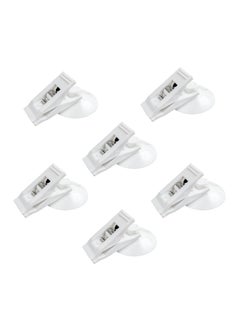 Excefore Shower Curtain Splash Clips, 6 Pcs Self Adhesive Shower Curtain Clips, with Suction Cup, Self Adhesive Shower Curtain Weight Clip, Windproof Splash Guard, Just Press Clip onto Wall  - Image 1