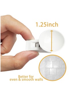 Excefore Shower Curtain Splash Clips, 6 Pcs Self Adhesive Shower Curtain Clips, with Suction Cup, Self Adhesive Shower Curtain Weight Clip, Windproof Splash Guard, Just Press Clip onto Wall  - Image 3