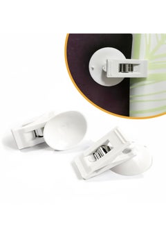 Excefore Shower Curtain Splash Clips, 6 Pcs Self Adhesive Shower Curtain Clips, with Suction Cup, Self Adhesive Shower Curtain Weight Clip, Windproof Splash Guard, Just Press Clip onto Wall  - Image 4