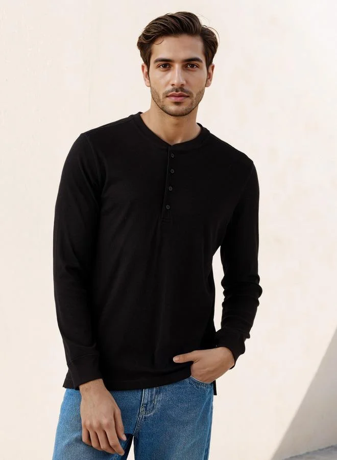 Splash FAV Regular Fit Textured T-shirt