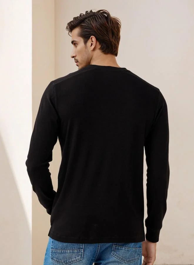 Splash FAV Regular Fit Textured T-shirt