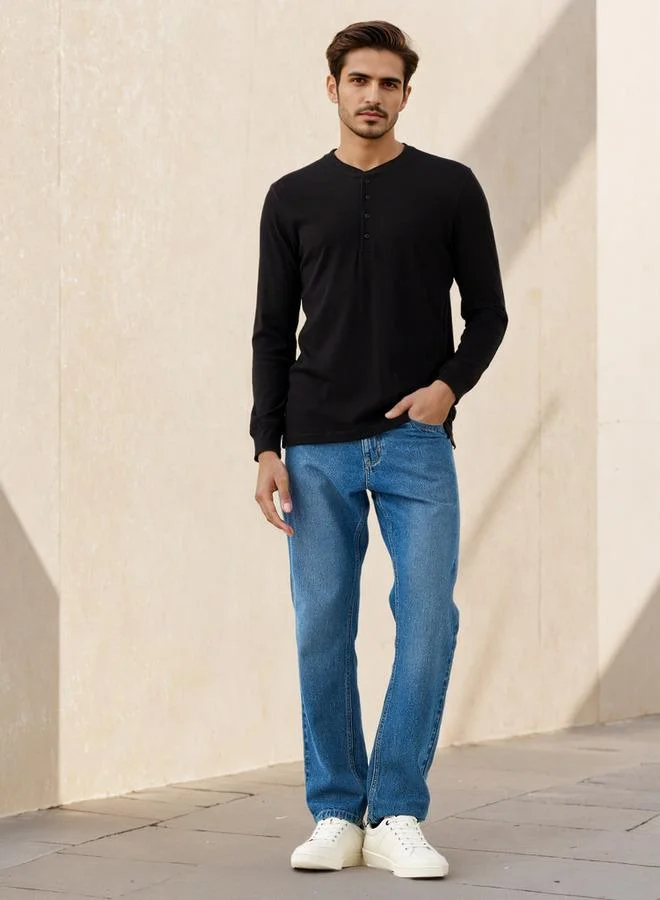 Splash FAV Regular Fit Textured T-shirt