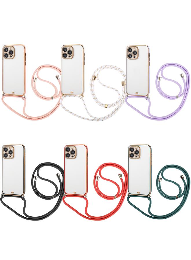 اس-توب جراب لهاتف iPhone 14 Pro مصنوع من مادة TPU مطلية بالكهرباء بلونين مع حبل - Image 2