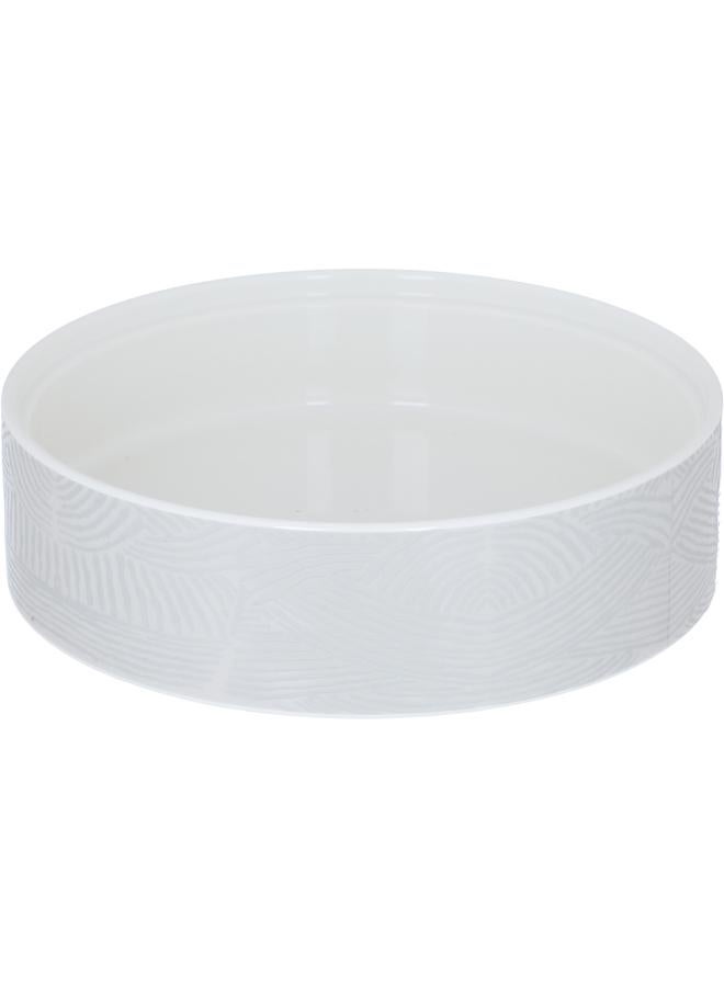 Alsaif Saheel Porcelain Serving Tray 18 X 18 X 7.6 Cm Round With Lid Medium Gemini Pattern White - Image 2