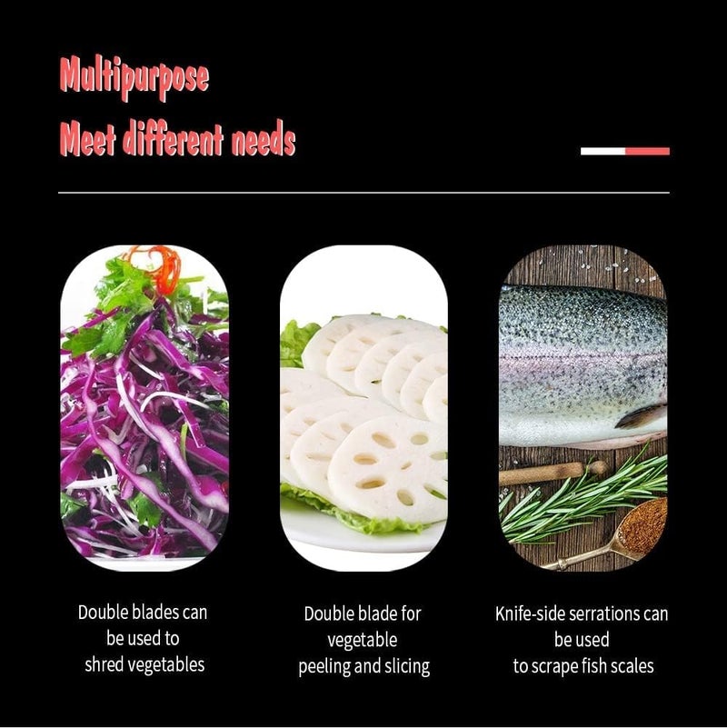 AVMPHD Portable Stainless Steel Vegetable Cutter Kitchen Knife Sugar Cane Knife Cabbage Shredder Fruit Slicing Peeler Cabbage Graters - Image 5