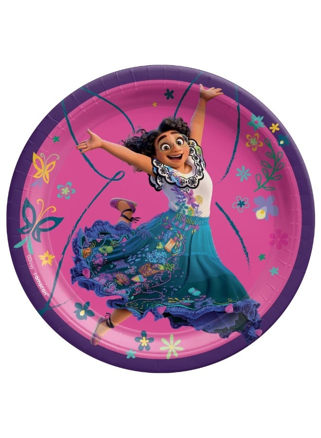 أمسكان صحون طعام مدورة إنكانتو Encanto 7 إنش لأعياد الميلاد وحفلات الأطفال - عبوة 8 قطع ورقية متينة عالية الجودة